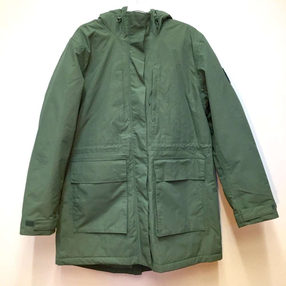 Lands’ End Squall Winter Rain Coat Jacket Large Green Outdoors Fall Waterproof